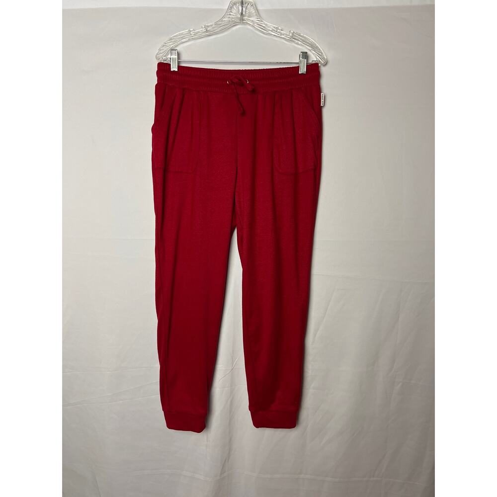 Cozycore Red Jogger Sweatpants Womens L Lounge Athleisure Cabin Comfort Rae Dunn